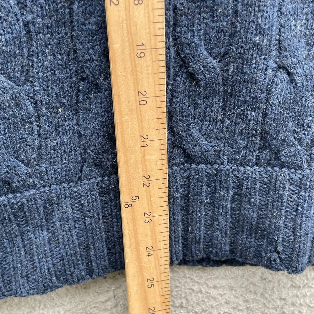 VTG Abercrombie Wool Cashmere Sweater Women Med Navy Tennis Classic Y2k Academia